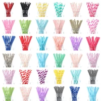 25pcs black red drinking paper straws halloween christmas baby shower birthday party decorations gift party event supplies