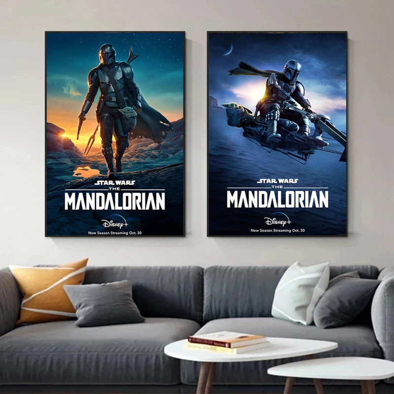 Disney &quotЗвездные войны&quot драма Мандалорское холст картины печать и Плакаты Quadros