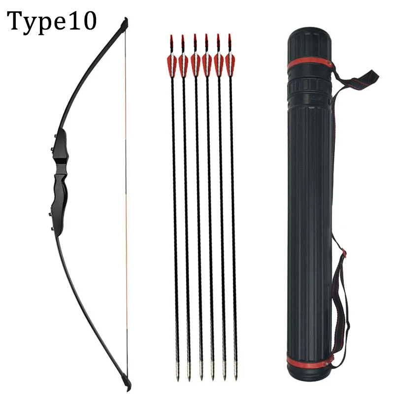 Type10(Bow Set) 40lbs прямой лук 5" Молодежный Начинающий тренировочный Рекурсивный лук 31,5" Стекловолоконный набор стрел для охоты стрельбы из лука - Цвет: Type10(Bow Set)