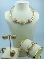 guomei latest fashion dubai gold necklace jewelry set high quality ladies wedding party jewelry set a0022