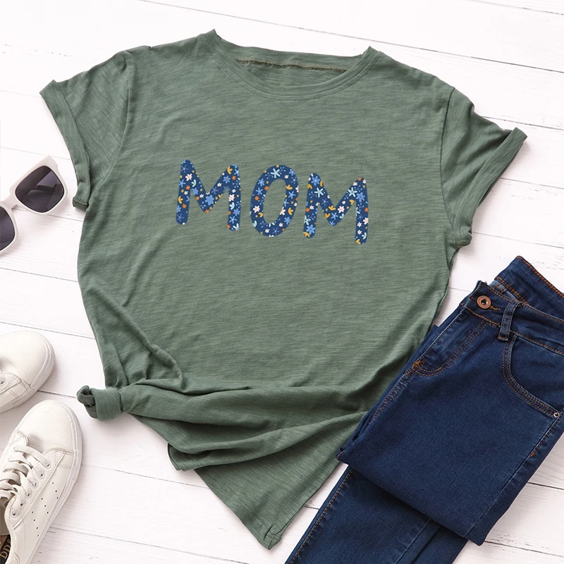 

Women 100% Cotton Plus Size T-Shirt Top Graphic Tee Female Summer Short Sleeve Tops Tees Mom Shirt Ladies Funny Casual Shirts