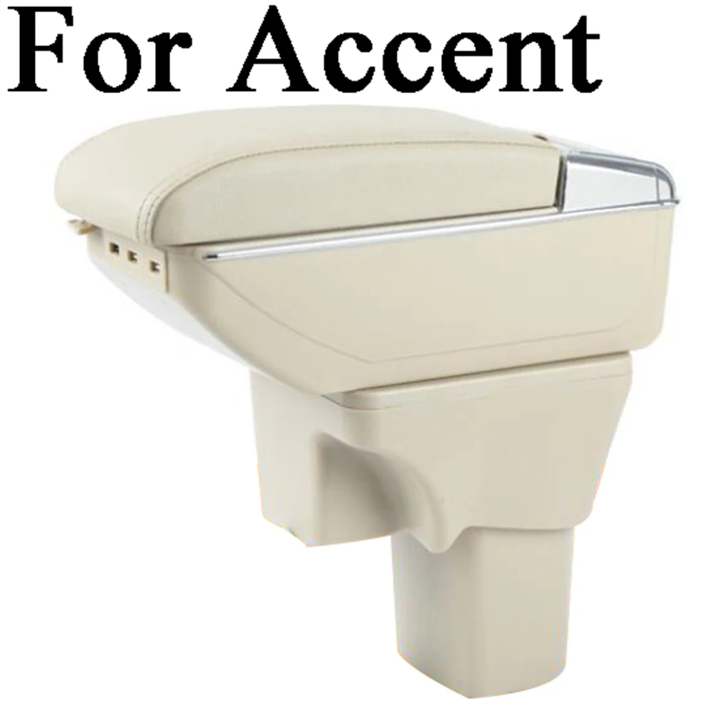 Подлокотник для Hyundai i10 Accent Solaris 2011 2016 2017 ELANTRA из искусственной кожи Storage 7 USB