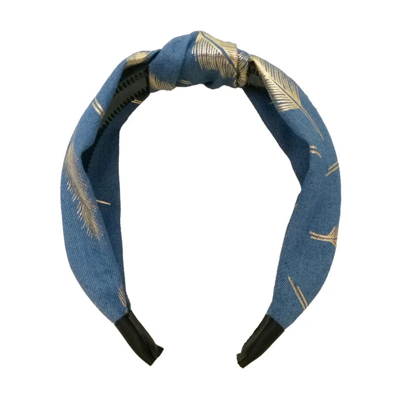 Женская джинсовая повязка для волос на осень и зиму Спортивная эластичная лента