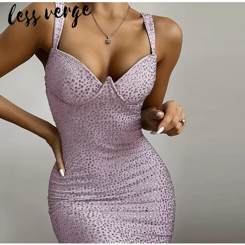 Lessverge облегающее зимнее платье с блестками женские пикантные платья без бретелек
