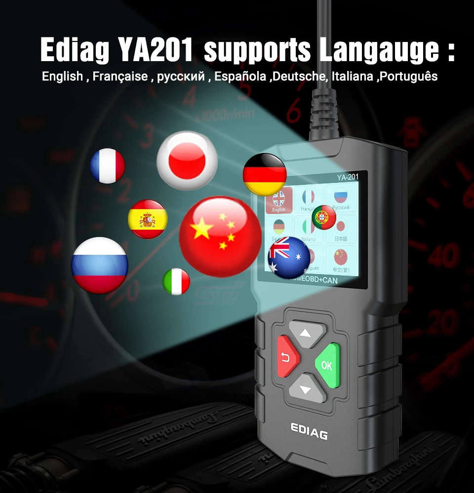 EDIAG YA201 OBD2 код читателя OBD 2 авто ридер Обновление через USB Бесплатная пожизненная