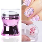 Силиконовые Формы Штамповочные Пластины Прозрачная Силиконовая Головка Со Скребком Для Ногтей Шаблон Для переноса Лака Трафарет Для Маникюра LE1033