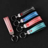 new fashion car carbon fiber leather rope keychain key ring for men anti static for mg zs gs 5 gundam 350 parts tf gt 6