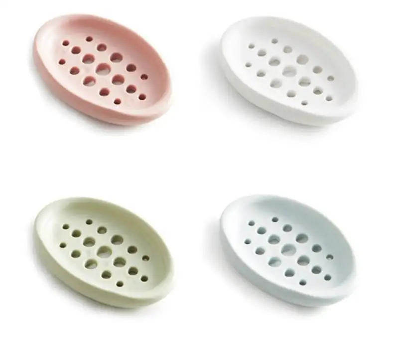 

Silicone Non-slip Soap Holder Dish Bathroom Shower Storage Plate Stand Hollow Dishes Openwork Soap Dishes SN3520