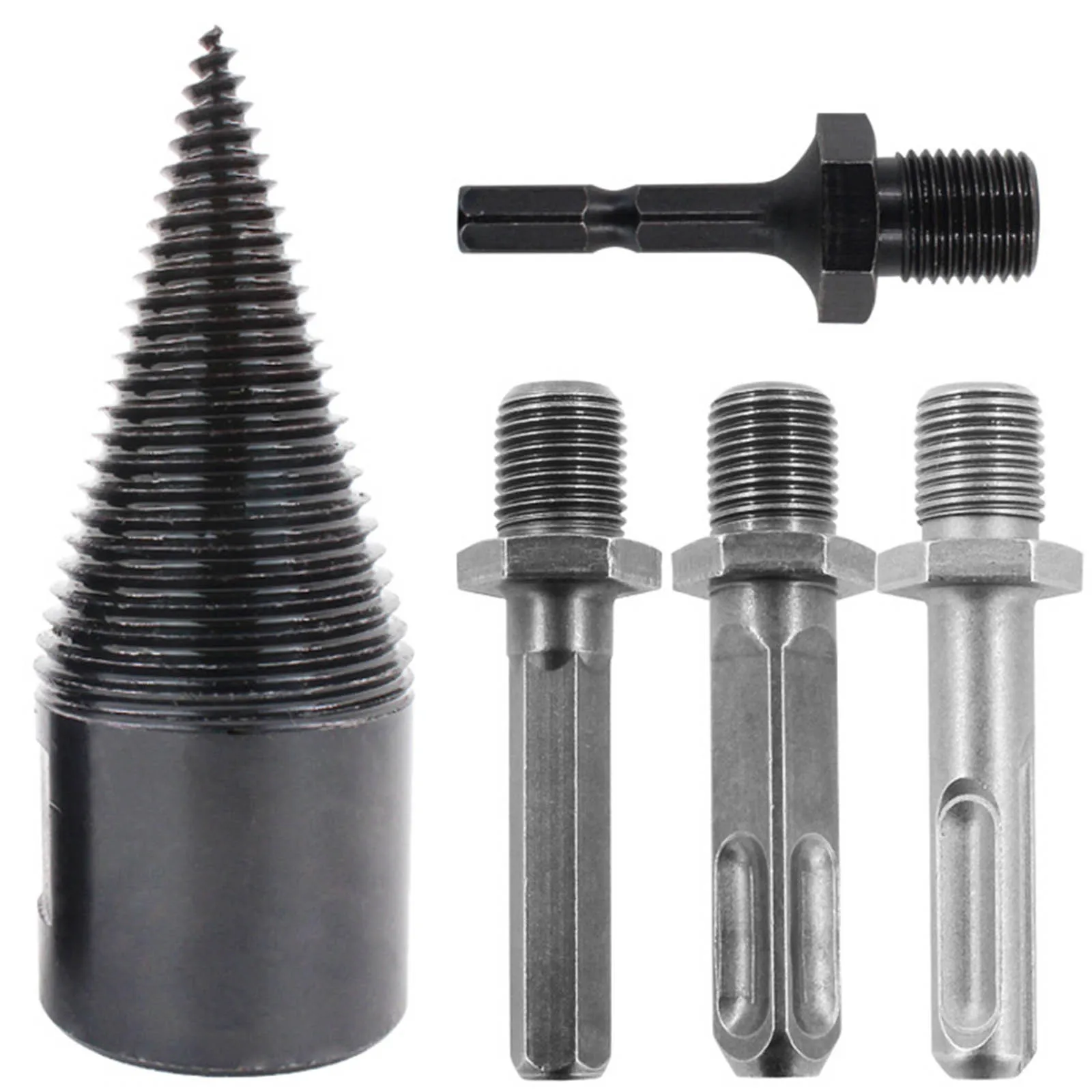 Chopping Wood Drill Bits Tools Black Hexagonal Handle 32MM 42MM Replacement Parts For Household Use Firewood Splitter