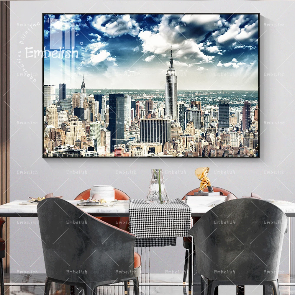 

Embelish 1 Pieces Sunset New York City Landscape Wall Art Pictures For Living Room Modern Home Decor HD C anvas Painting Posters