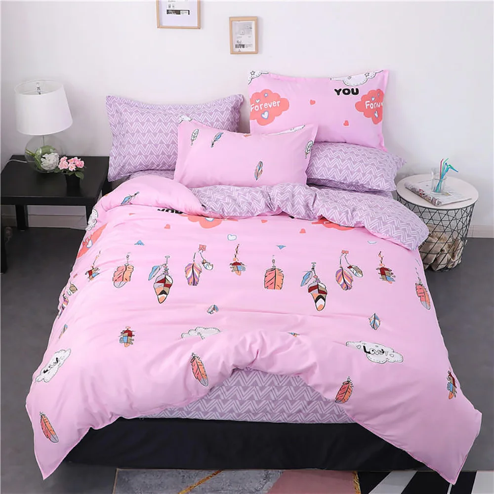 Thumпостельные принадлежности Красочные перо постельные набор для девочек
