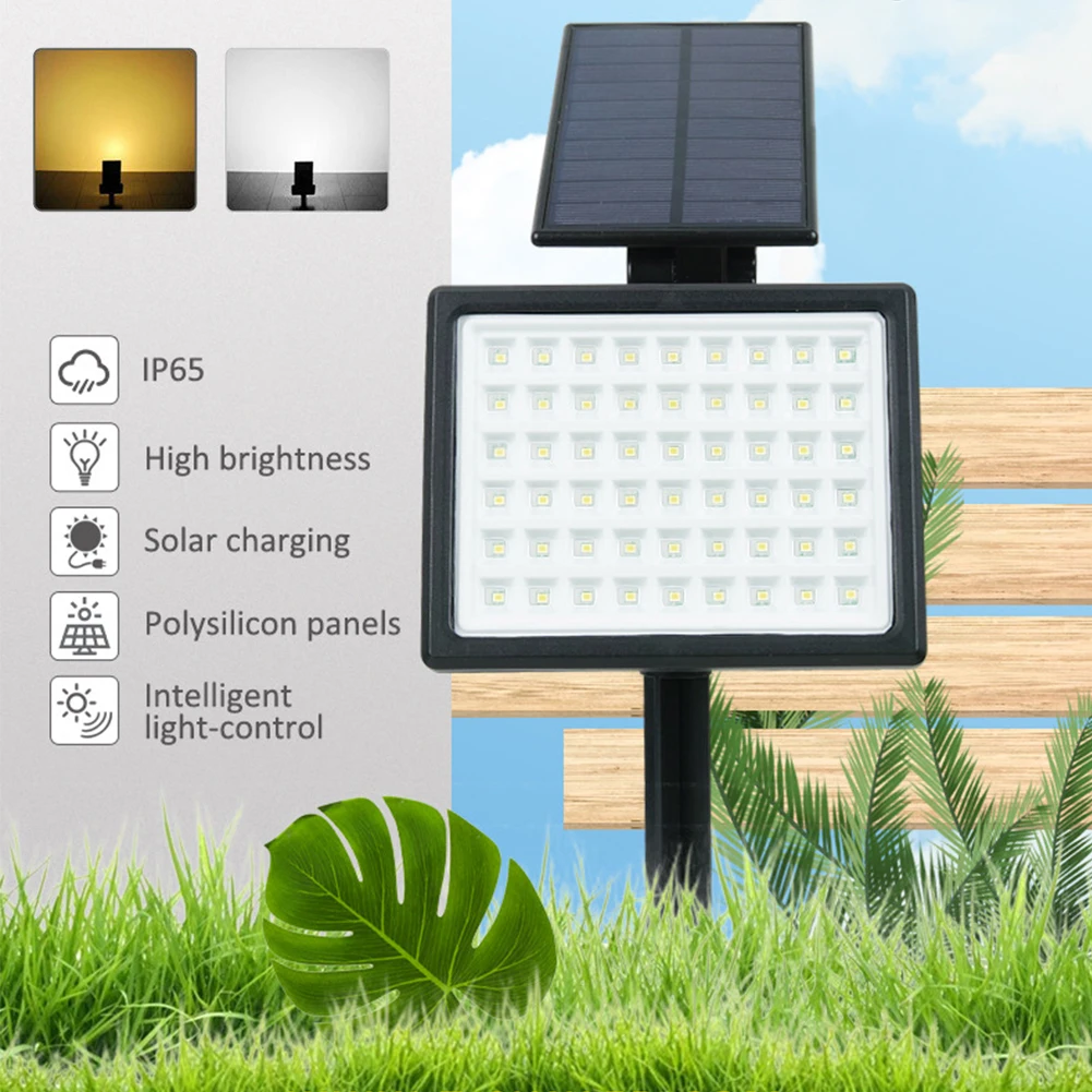 

54LED Solar Powered Lawn Lamp Outdoor Waterproof Wall Light for Park Courtyard Fence Street Garden Decoration Lamp