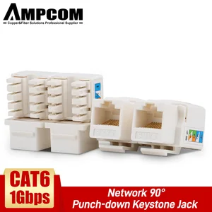 AMPCOM (UL в списке) CAT6 Keystone Jack Snap-in RJ45 Punch-Down Cat.6 Keystone модуль адаптер  UTP  Совместим с CAT6CAT5e