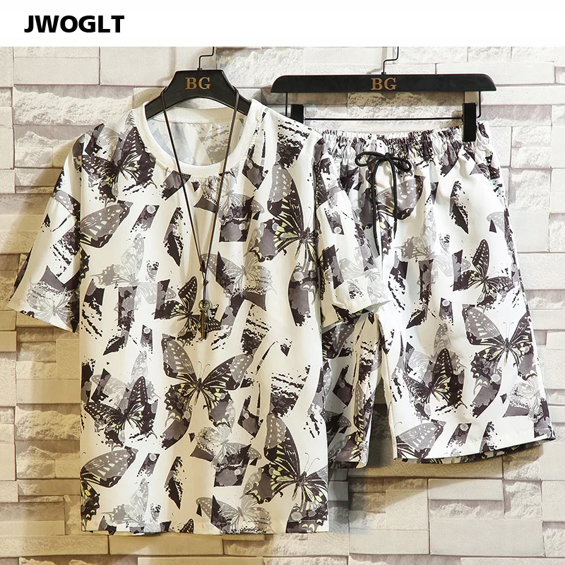 Комплект спортивной одежды мужской Пляжная футболка с коротким рукавом и шорты