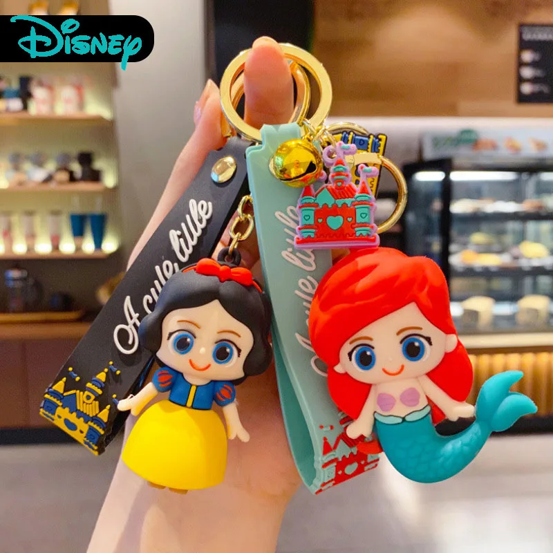 

Cartoon Glue Drop Girl Mermaid Princess Key Chain Lovely Snow White Alice Keychain Bag Accessories Keyring Woman Cute
