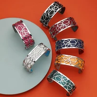legenstar bracelets argent flower bijoux acier inoxydable femme 2021 manchette bangles reversible leather band jewelry bijoux