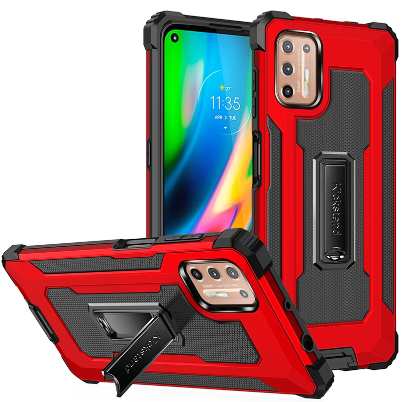 

Phone Case For Moto G Fast E7 E 2020 Cases Shockproof Armor Holder Cover For Moto G9 Plus Power Play Protective Covers Bumper