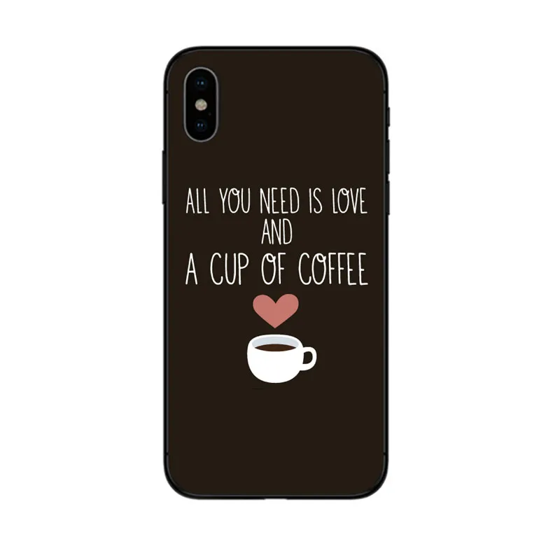 ОК но сперва кофе мягкий черный кремний ТПУ чехол для телефона IPhone 6 6s 7 8 PLUS X XR XS MAX 5 5S SE coque|Чехлы-накладки| |