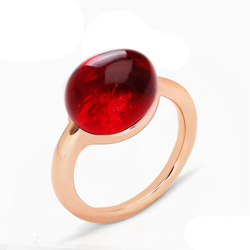 Классическое кольцо карамельного стиля 2 цвета большие кольца с кристаллами для