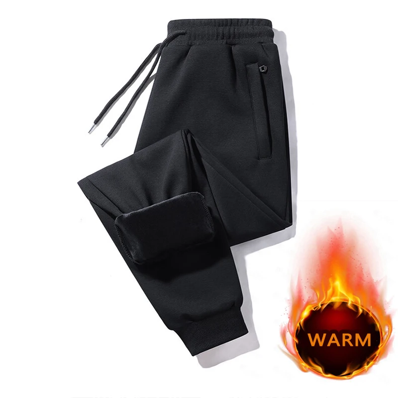 

Утепленные мужские спортивные брюки на резинке, удобная обувь большого размера с карманами, длинные штаны для сохранения тепла на осень и з...