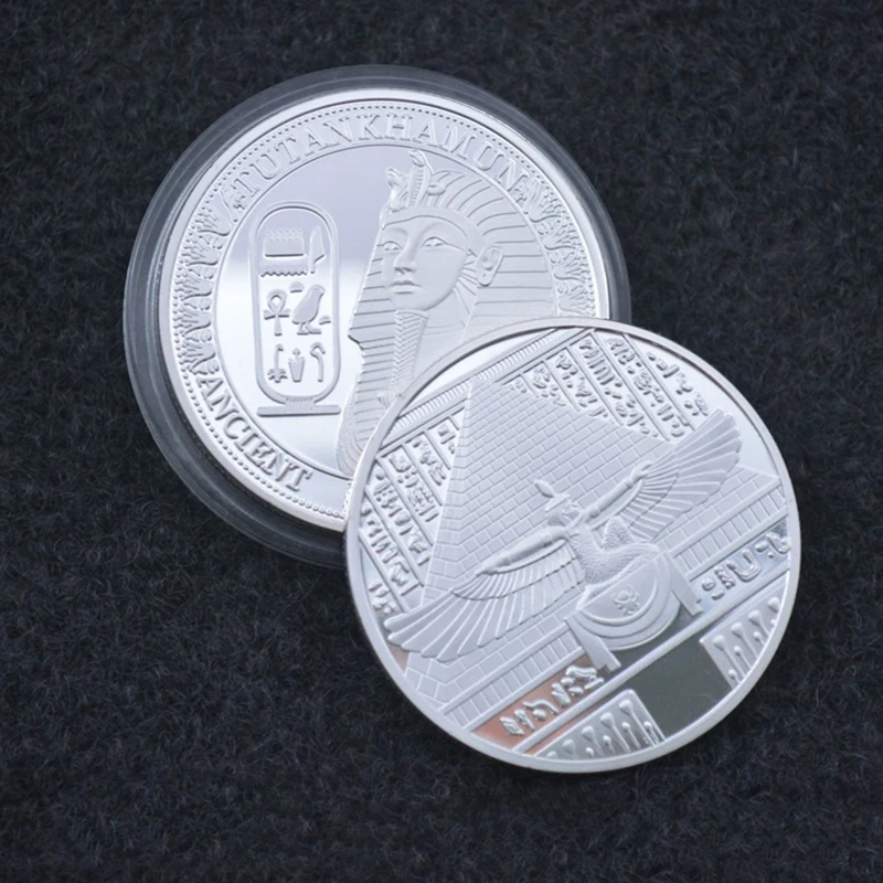 

Africa Ancient Egyptian Pyramids Silver Plated Lucky Coin Collectibles Badge Commemorative Coin Collection Challenge Medals