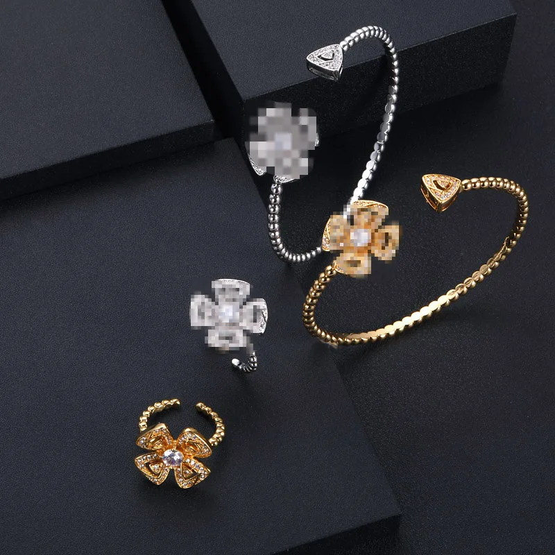 Jankelly на руку люксовый уникальный браслет кольцо Ювелирные наборы для женщин