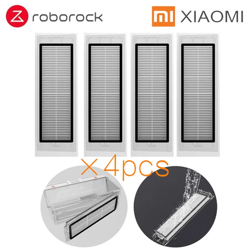 4pcs Xiaomi Roborock робот пылесос часть комплект боковая щетка HEPA фильтр вставка из ткани для швабры бак для воды замена для Xiaomi Roborock - Цвет: 4pcs