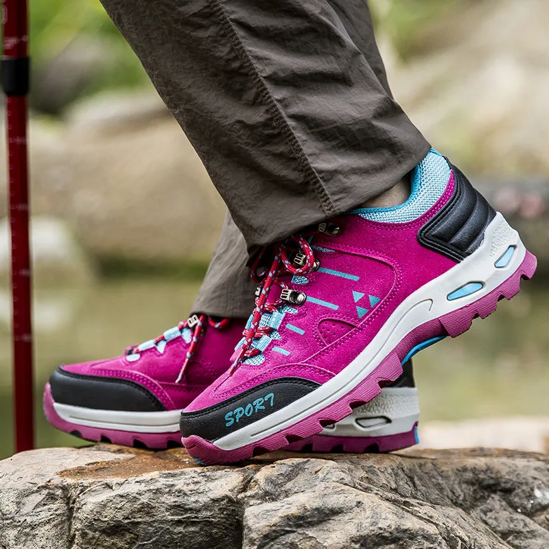 Camel Jinge Brand Breathable Hiking Shoes Men Couples Non-slip Rock Trekking Shoes Men Red Outdoor Protect Chunky Sneakers Women