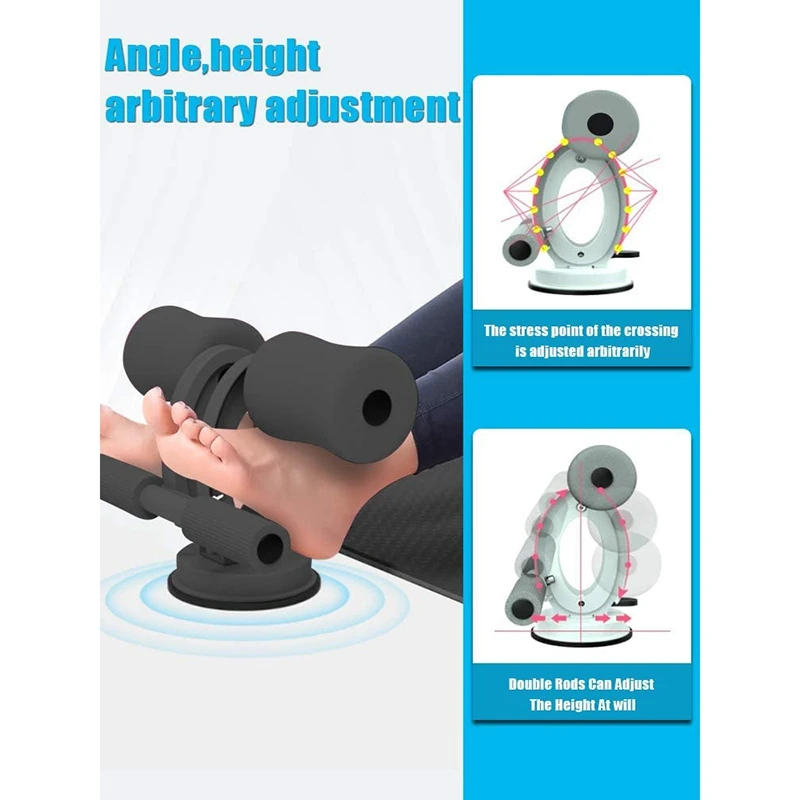 

Self-Suction Sit Up Bar, Adjustable Sit-Up Aid Equipment with Double-Rod Suction Cups,for Aben/Waist/Arm/Leg Training