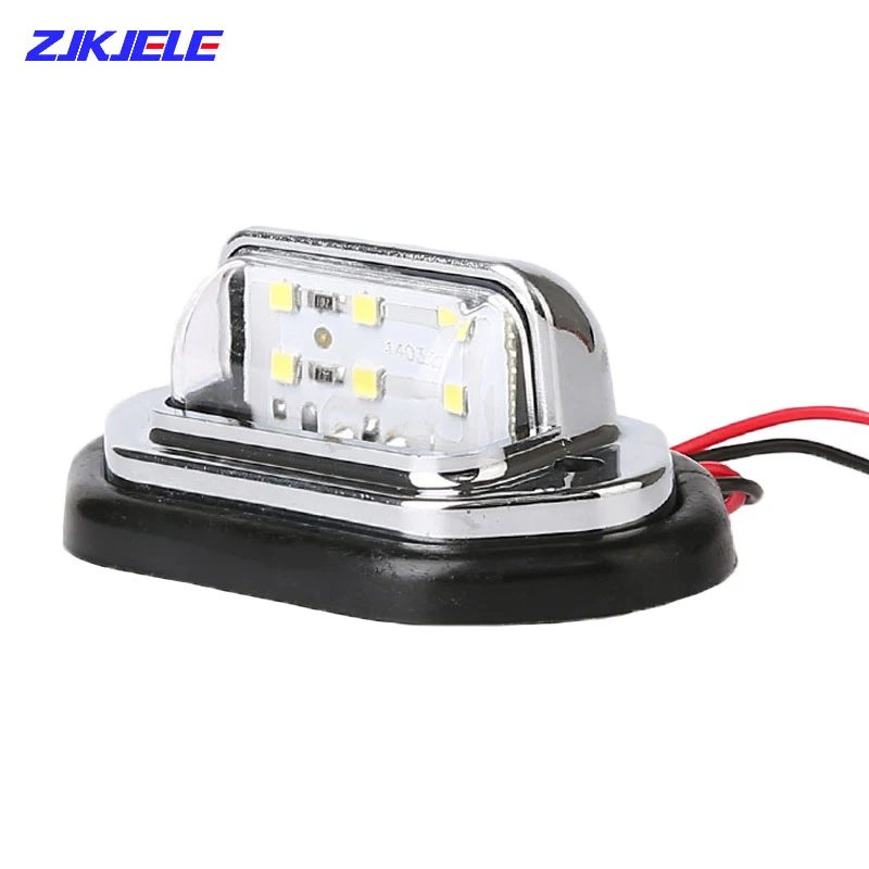 

2 pcs 12V 24V 6 LED Car License Plate Truck Side Marker Warning Light Signal Tail Lamp for Boat Trailer SUV Caravan Waterproof