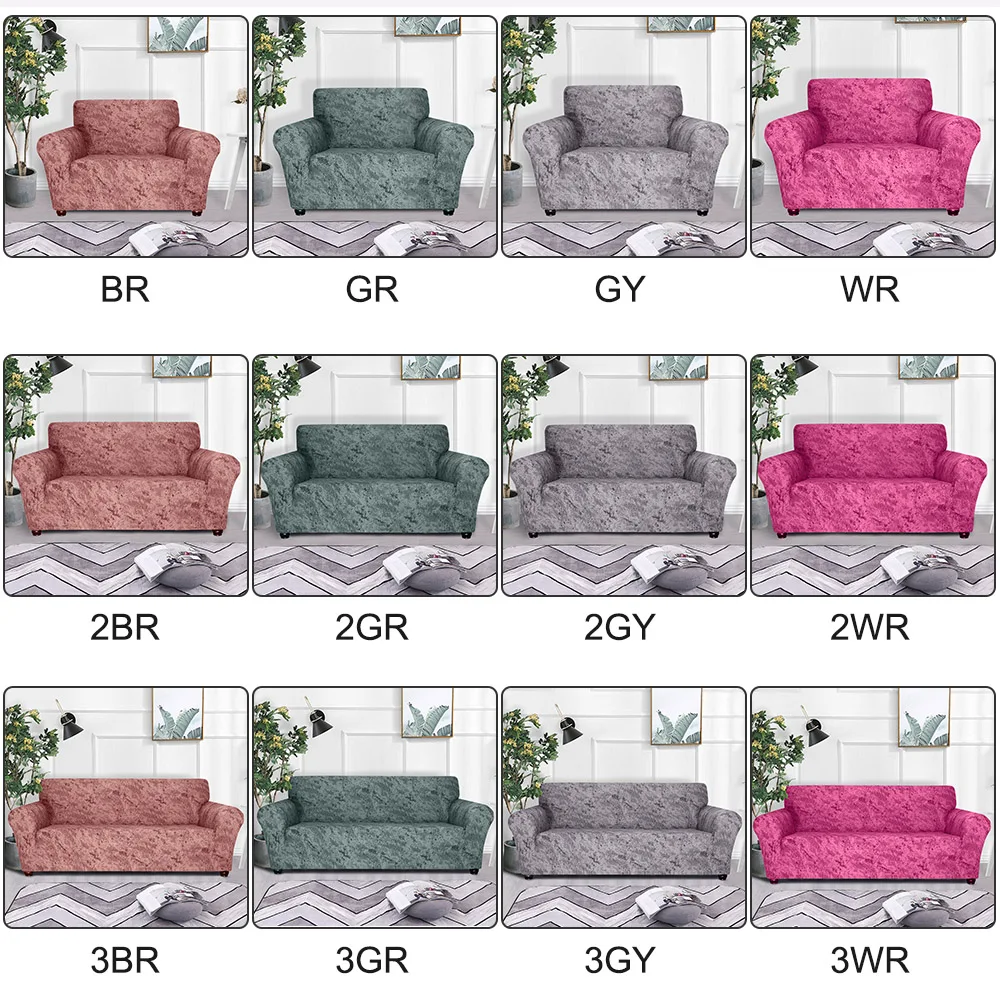 

Solid Color Sofa Cover Cloth Thicken Elastic Sofa Cover Stretch Sofa Slipcover Furniture Cover 1/2/3 Seater for Living Room