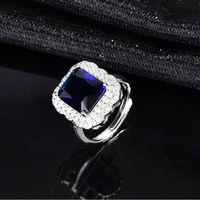 new luxury princess rings adjustable size creative lace design square s92 5 silvery jewelry for women wedding engagement party