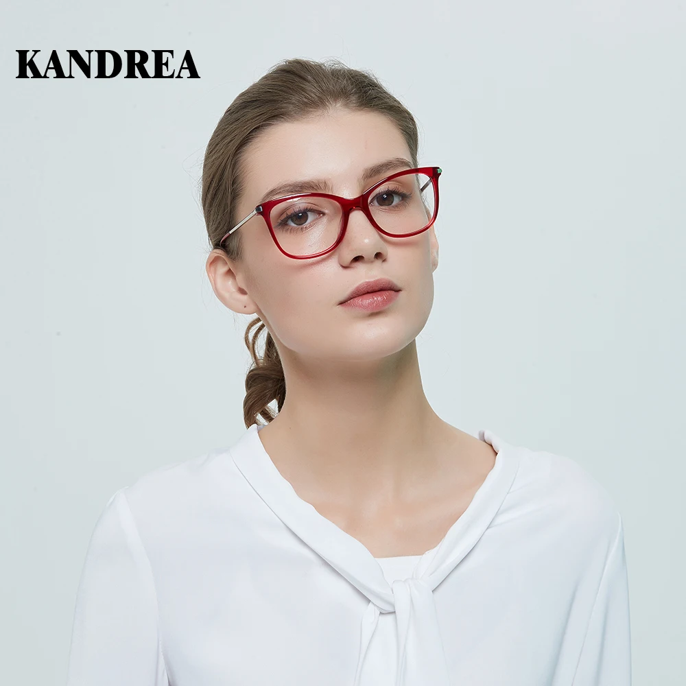 Kandrea оправа для очков в стиле кошачьи глаза женщин Прозрачные Линзы