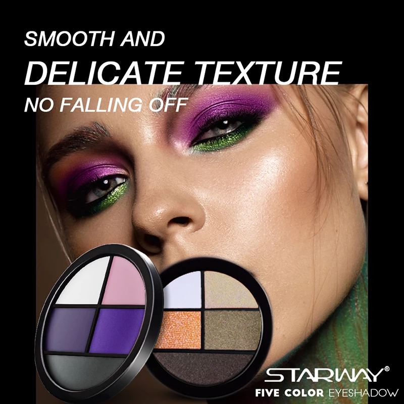 STARWAY 5 в 1 Набор цветов Палитра Макияж Пигмент для глаз Атлас гладкая легко носить