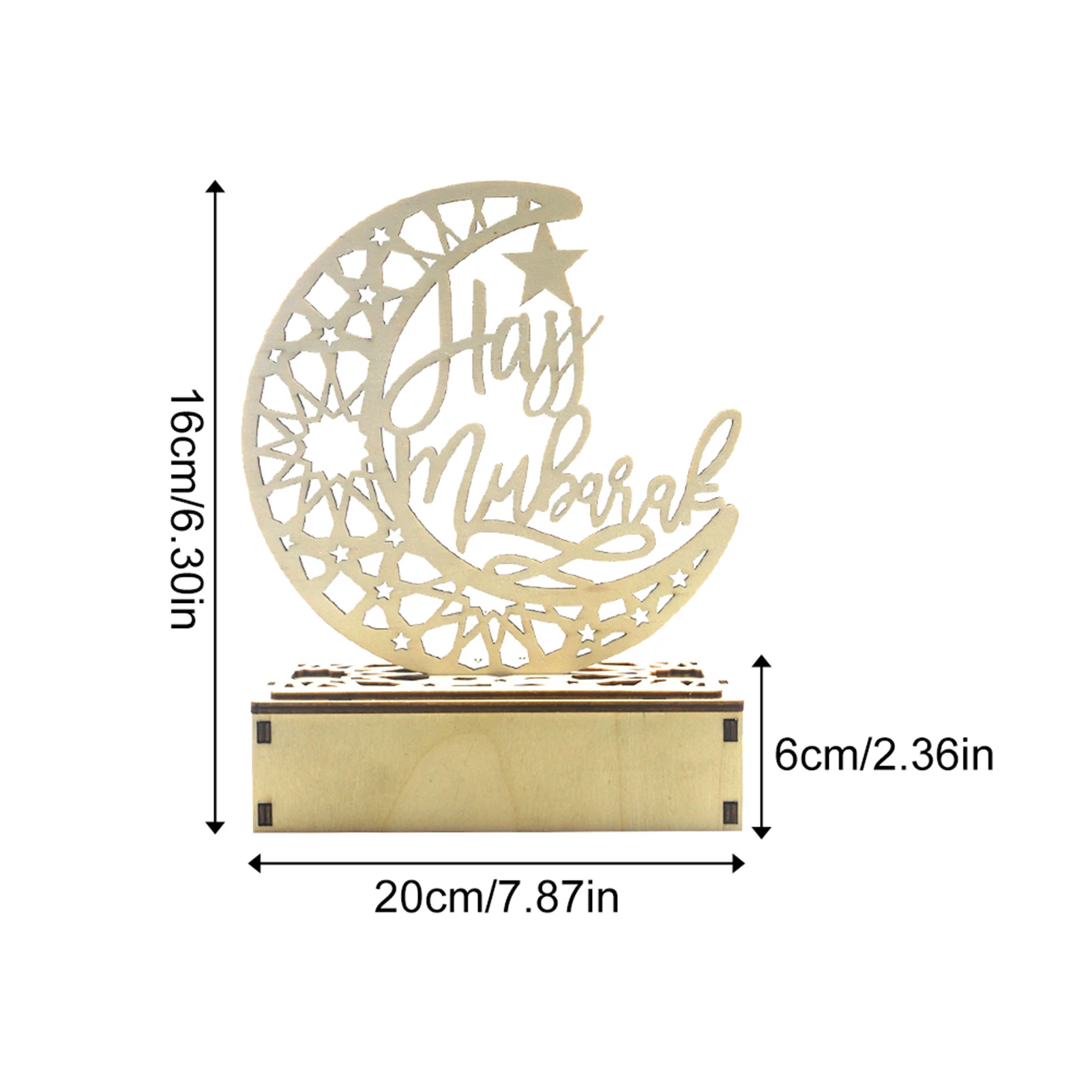 

Ramadan Eid Mubarak Decorations For Home Moon LED Candles Lights Wooden Hanging Ornament Islam Muslim Event Party Decor