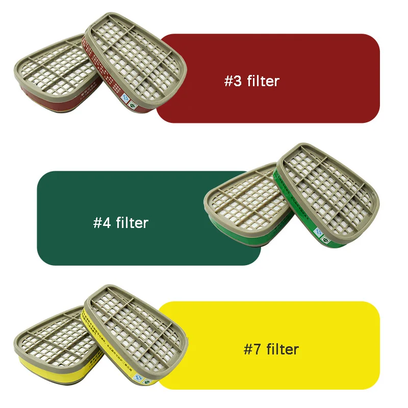 

7 in 1 Gas Mask Full Face Working Chemical Filters Spray Paint Organic / Acid Gas and Other Toxic Gas Protective Respirator Mask