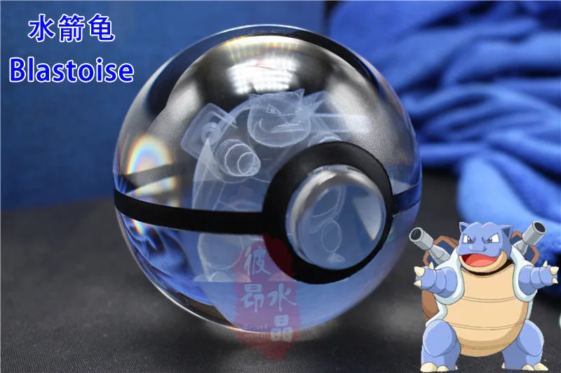 4 3D лазерный Pokemon Go хрустальный шар фигурки с Пикачу детские развивающие подарки украшение дома мяч эльфа - Color: 4