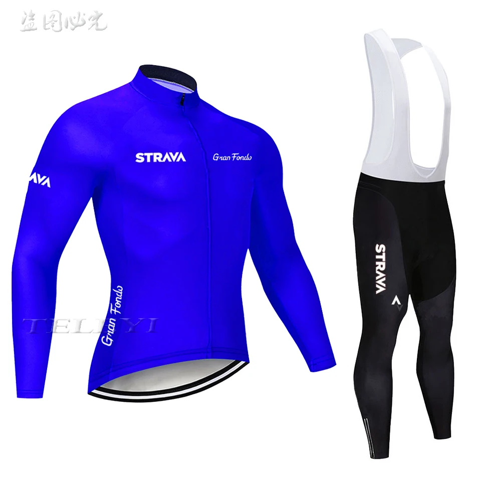 Strava велосипедные майки Ropa Maillot Ciclismo с длинным рукавом осень и зима Велоспорт Джерси одежда дышащий комбинезон комплект
