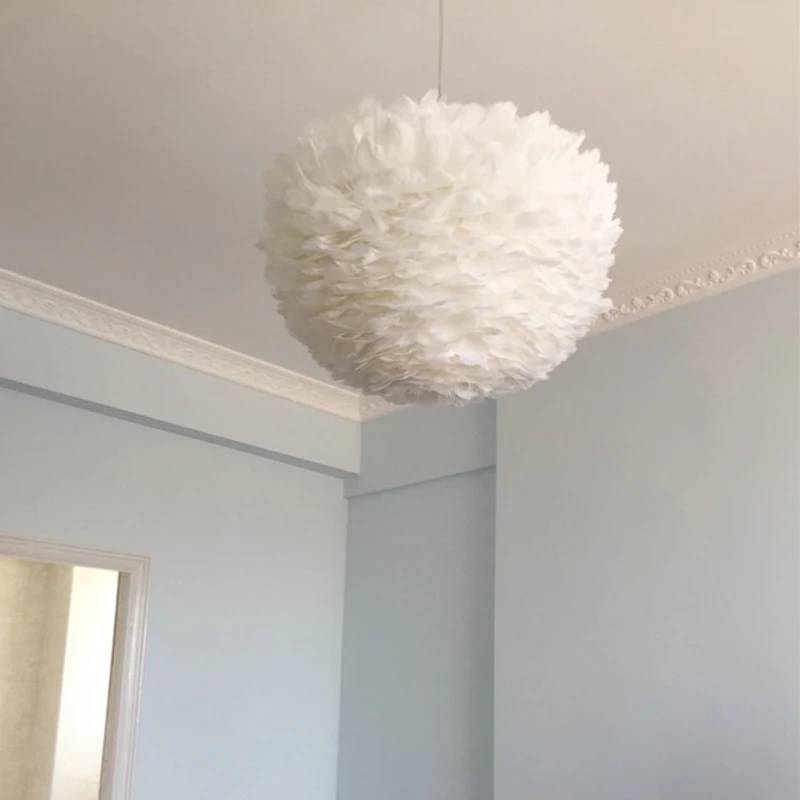 

LED Flower drop wind droplight foyer bedroom dinning living room Modern feather chandelier white fashion chandelier hanging lamp