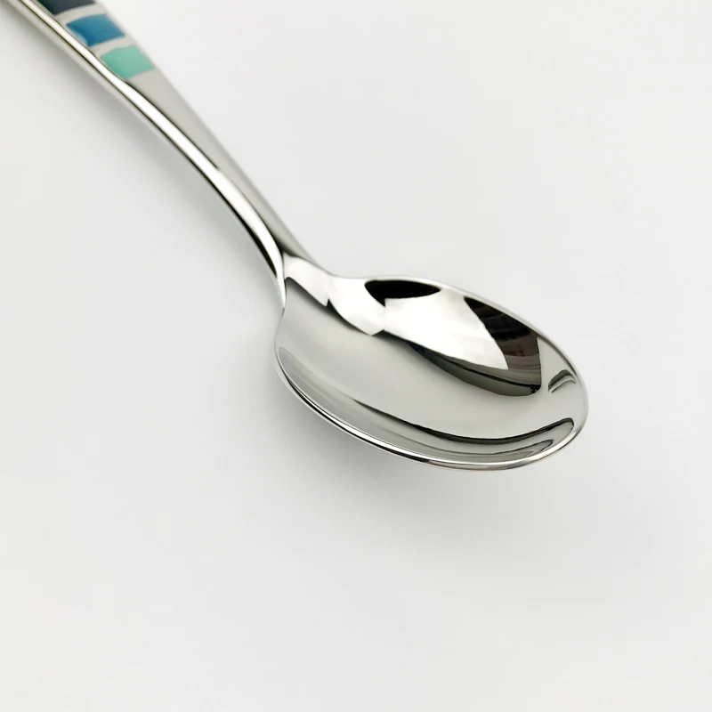 1 шт. 18/10 обеденный из нержавеющей стали ложка креативная Радужная суповая