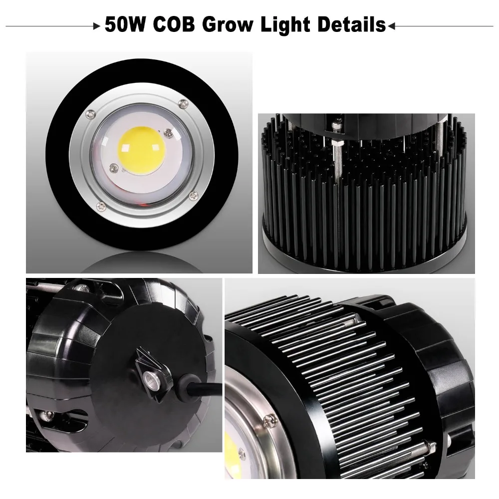 Phlizon 50 Вт cxb3590 cob led grow light full spectrum led растительный свет пригодный для выращивания палатки теплицы аквариума