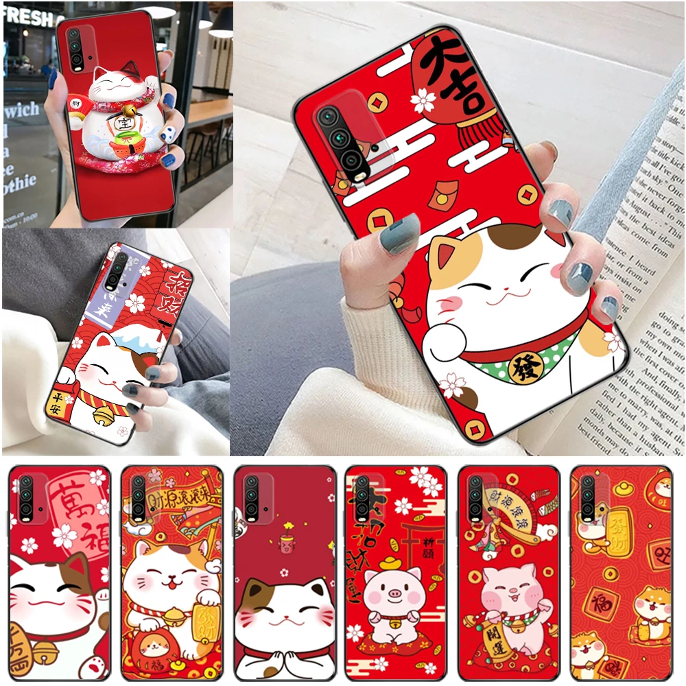 

Sakura Lucky Exorcism Cat Phone Case For Xiaomi Redmi 9A 9C 9 9T 9AT Redmi 9 9A 9C Back Cover Soft TPU Cases Carcasa
