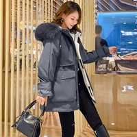 2021 short korean style loose waist pie overcomes real fox fur collar down jacket women