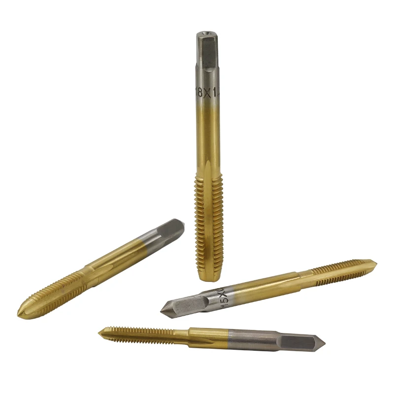 XCAN 5pcs M3 M4 M5 M6 M8 Titanium Coated Hand Tap Set HSS Straight Flute Thread Right Screw Drill Bit | Инструменты