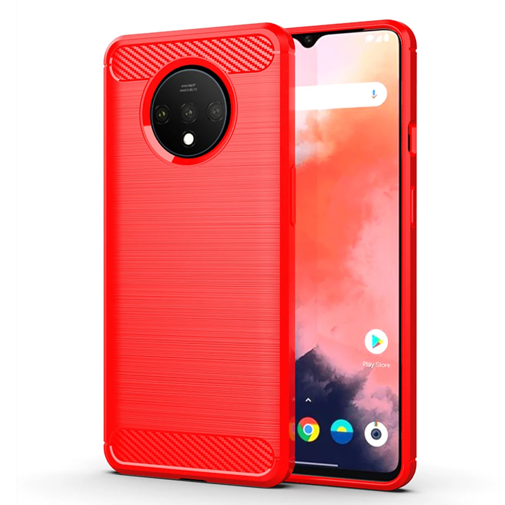 Для OnePlus 7t чехол 1 + мягкий из углеродного волокна задняя крышка Capa для Pro