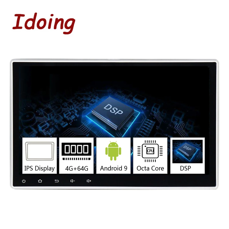 Автомобильный мультимедийный плеер Idoing 1DIN 10 2 дюйма PX5 4 Гб + 64 ГБ Восьмиядерный GPS
