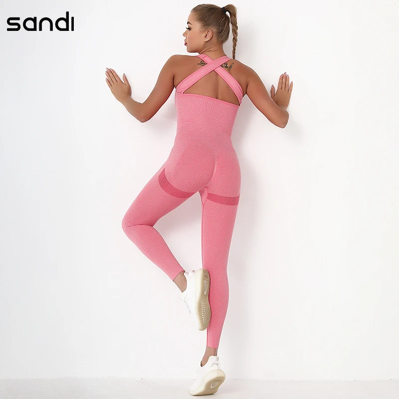 

Seamless Yoga Jumpsuits One Piece Rompers Sports Sets With Pocket Gym Clothing Activewear Women Sport Tracksuits Tight Bodysuits