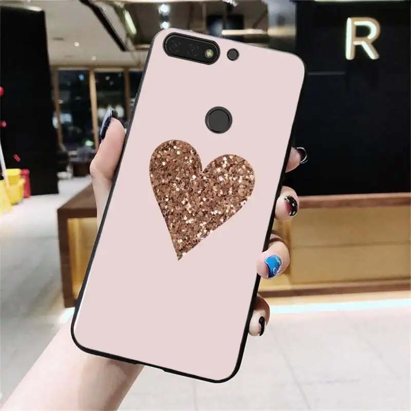 Чехол Babaite с надписью I Love you в виде розового сердца чехол для телефона Huawei Honor 8X 9 10