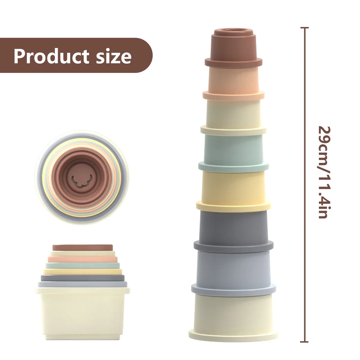 

8 шт., детский игрушечный стакан из пищевого силикона