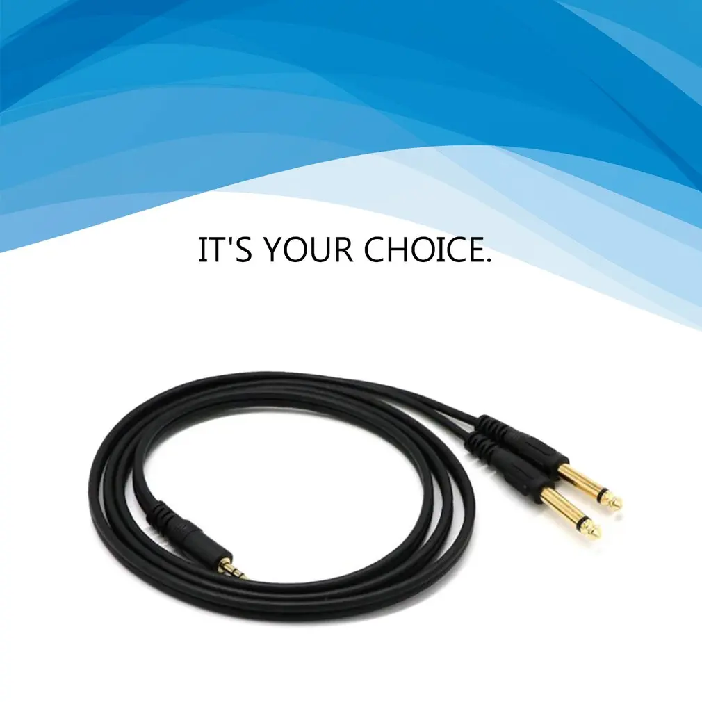 Good Application 3.5mm Male Stereo to 2x 6.35mm Mono Y Splitter Audio Cable Adapter for Phone Mixer Oct26 dropshipping |